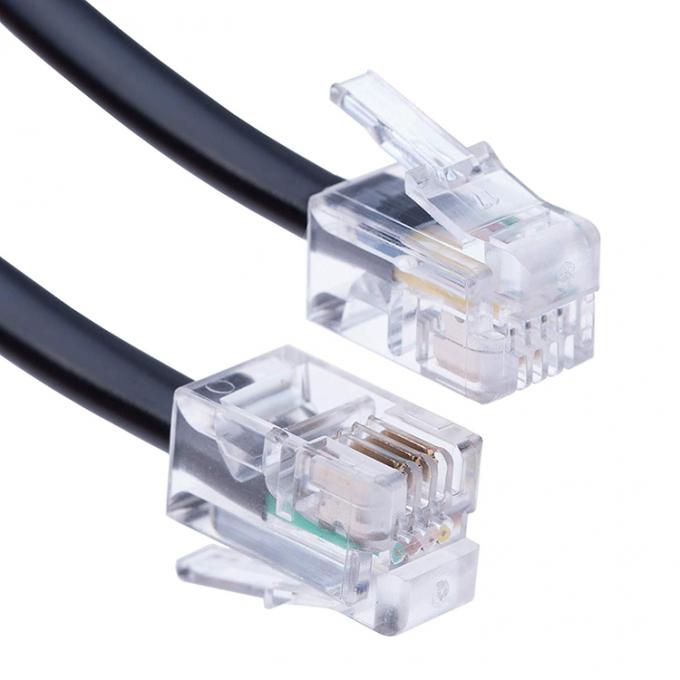 OEM Muelle en espiral 1m 2m 3m RJ9 4P4C RJ11 Negro Blanco Espiral Flat Cat3 Cable telefónico ADSL 2