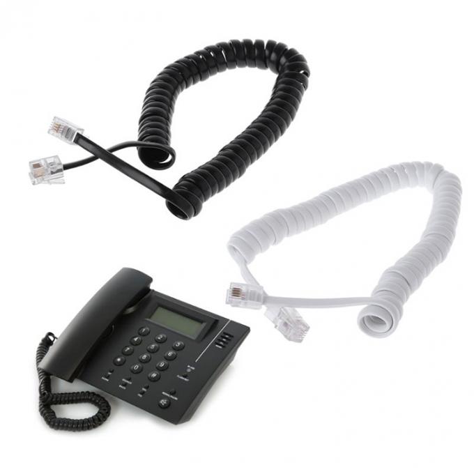 OEM Muelle en espiral 1m 2m 3m RJ9 4P4C RJ11 Negro Blanco Espiral Flat Cat3 Cable telefónico ADSL 5