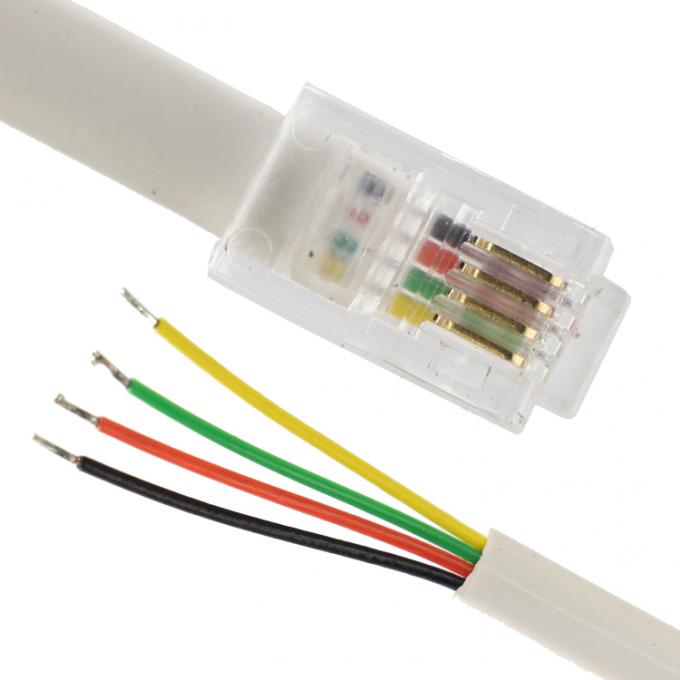 Personalizado 1m 2m 3m RJ9 RJ11 Hombre 4p4c para el cable de extremo abierto de alambre de lata despojado 0