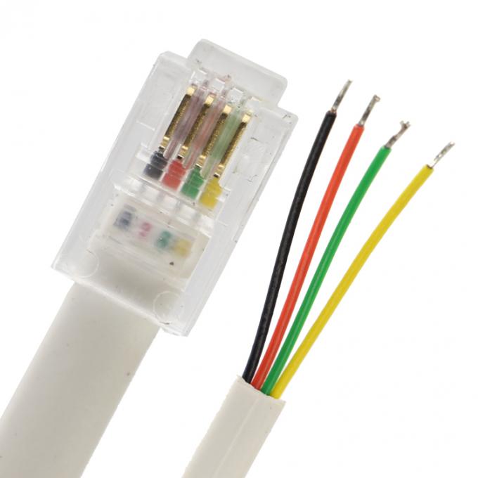 Personalizado 1m 2m 3m RJ9 RJ11 Hombre 4p4c para el cable de extremo abierto de alambre de lata despojado 1