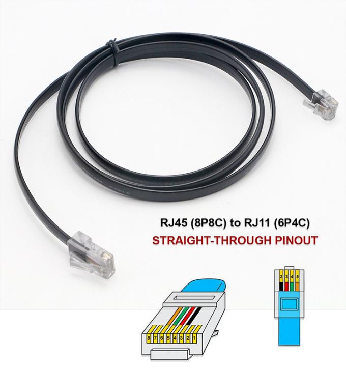 Cable telefónico de módem Wan RJ45 8P8C a DSL RJ11 6P4C 3