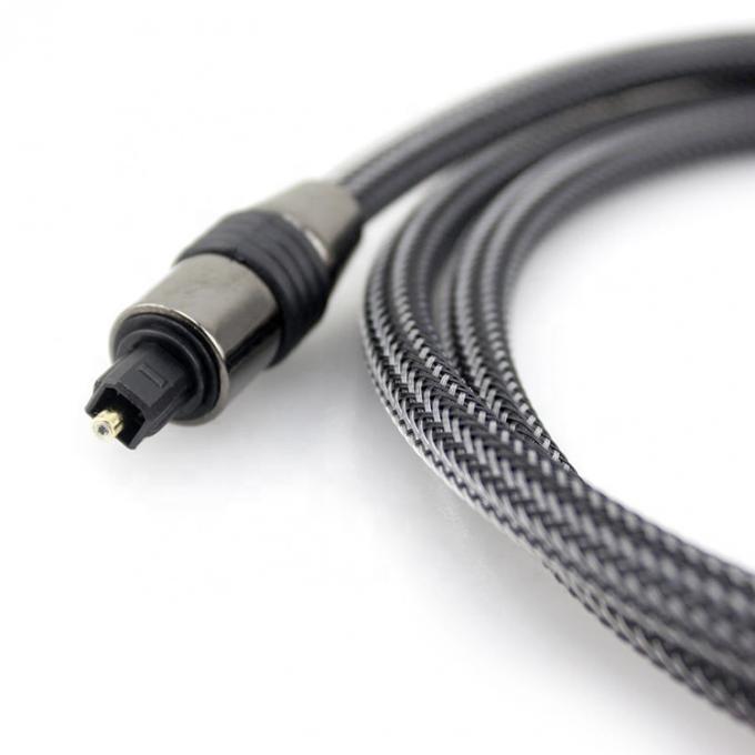 Cables ópticos de fibra óptica trenzados duraderos de alta calidad Toslink Spdif Oro 4