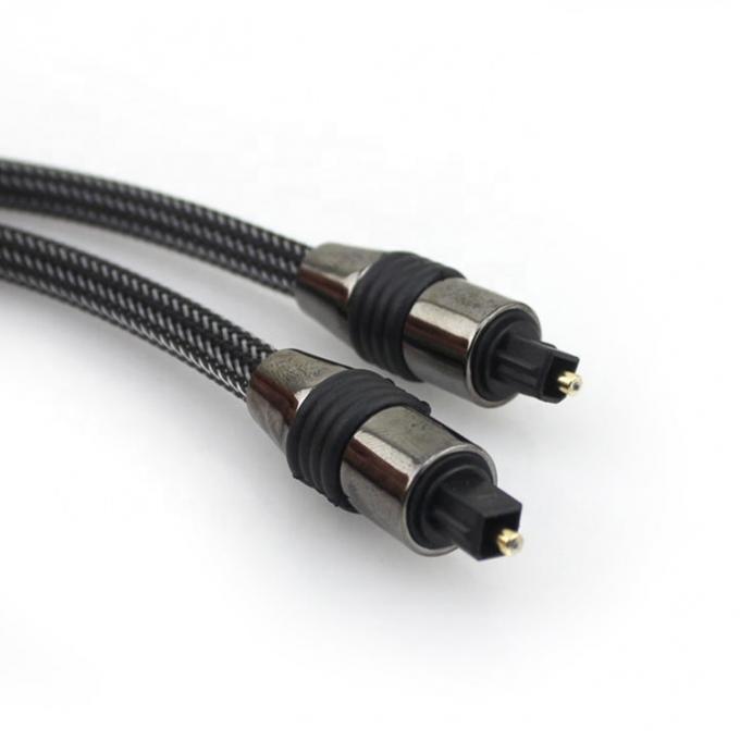 Cables ópticos de fibra óptica trenzados duraderos de alta calidad Toslink Spdif Oro 3