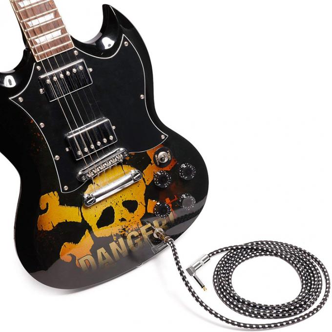 OEM 3M 1/4 pulgadas 6.3mm TS Jack Ángulo derecho Instrumento musical de bajo Amplificador Pedal Guitar Patch Cable 7