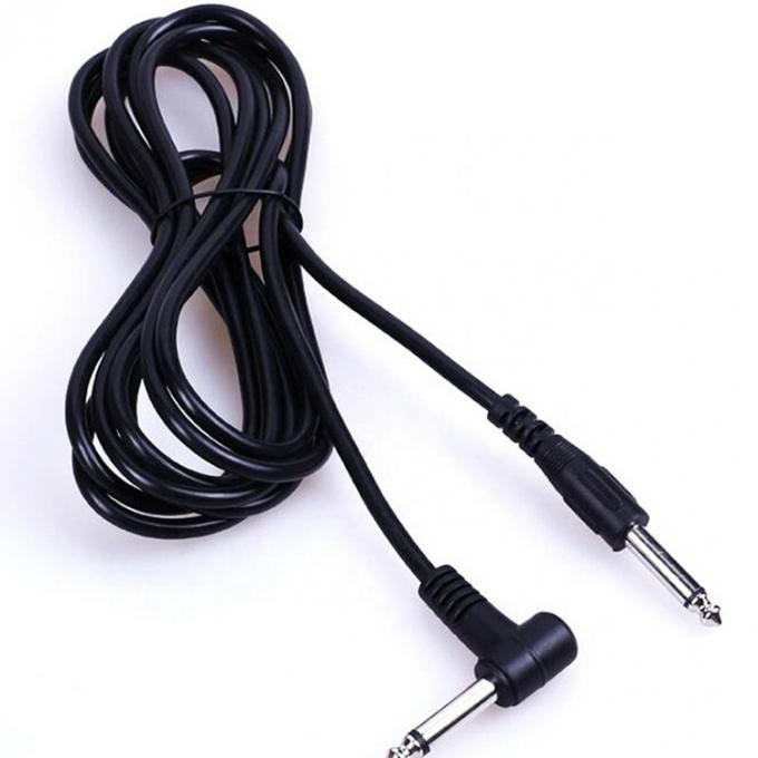 1M 3M 5M Durable Ángulo de 90 grados a recta 6.35mm 1/4 TS Jack Instrument Patch Guitar Cable 0