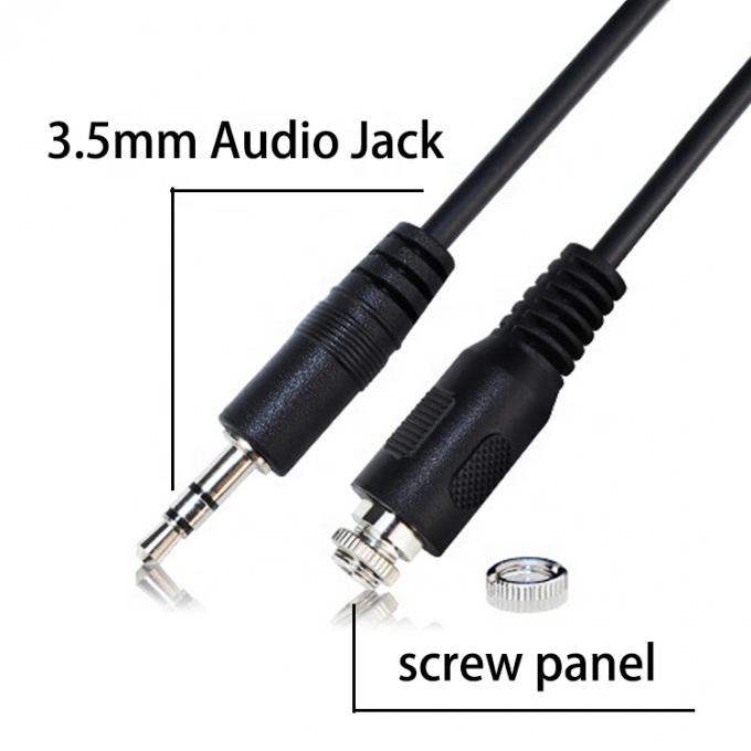 Torsión de macho a hembra 3,5 mm 3 polos TRS cable de conexión de audio 0