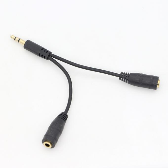 1 Hombre a 2 Mujeres Dividido 3.5mm Jack estéreo auriculares de audio y cable de división 3