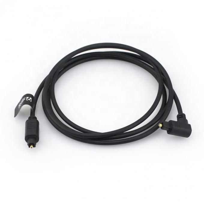 Ángulo de 90 grados de alta calidad 24K Oro SPDIF Cable de audio óptico digital Toslink para PS4 TV 0