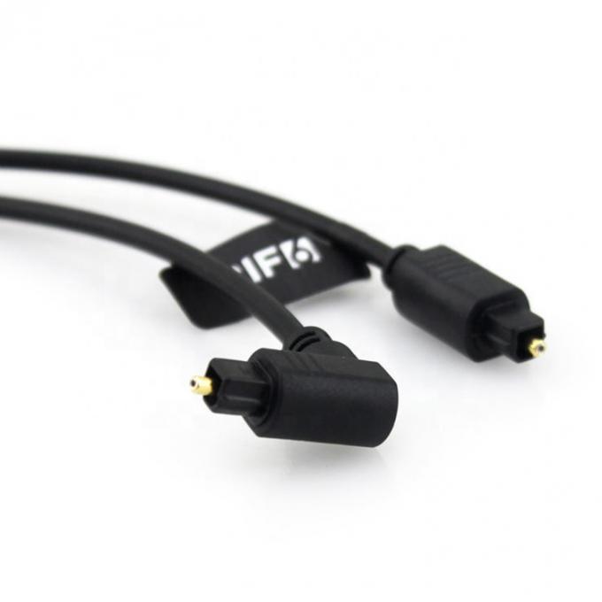 Ángulo de 90 grados de alta calidad 24K Oro SPDIF Cable de audio óptico digital Toslink para PS4 TV 1