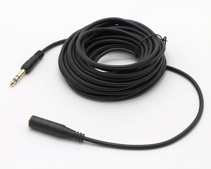 3M Revestido de oro 6.35mm Jack 1/4 pulgadas TRS macho a 1/4 pulgadas TS Jack Female Audio Jack cable estéreo 2