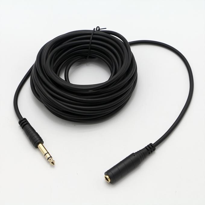 3M Revestido de oro 6.35mm Jack 1/4 pulgadas TRS macho a 1/4 pulgadas TS Jack Female Audio Jack cable estéreo 3