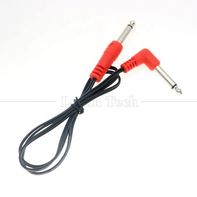 Ángulo recto de 90 grados hacia la recta 6.35mm TS Jack Cable de audio estéreo para Gui tar Pedal 0