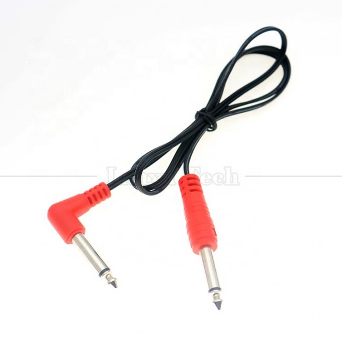 Ángulo recto de 90 grados hacia la recta 6.35mm TS Jack Cable de audio estéreo para Gui tar Pedal 2