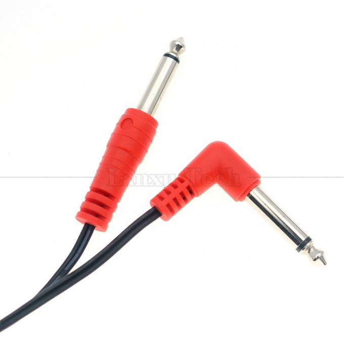 Ángulo recto de 90 grados hacia la recta 6.35mm TS Jack Cable de audio estéreo para Gui tar Pedal 3