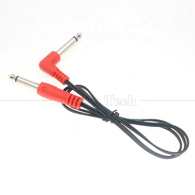 Ángulo recto de 90 grados hacia la recta 6.35mm TS Jack Cable de audio estéreo para Gui tar Pedal 4