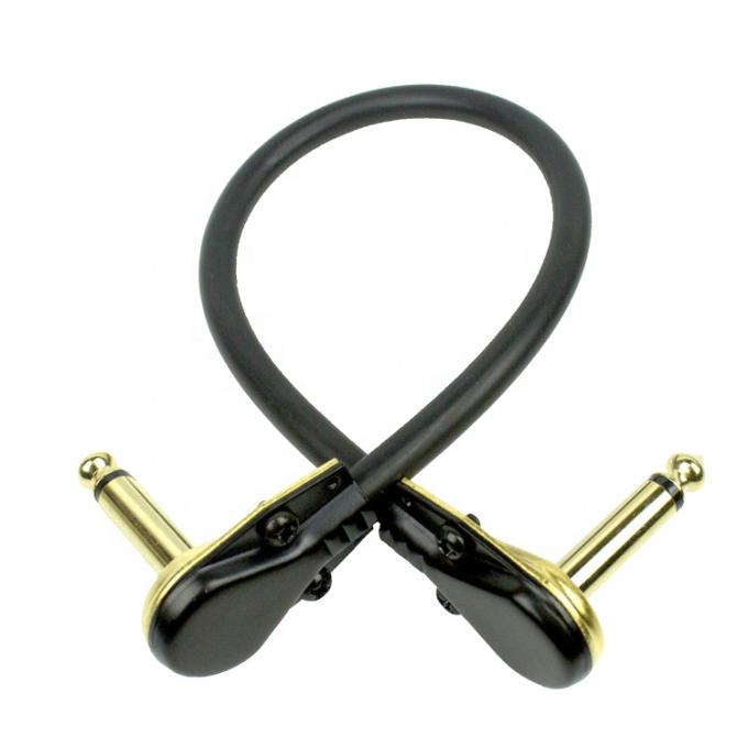 1/4 pulgadas de oro ángulo derecho mono TS Jack Instrument Cord Guitar Patch Cable 2