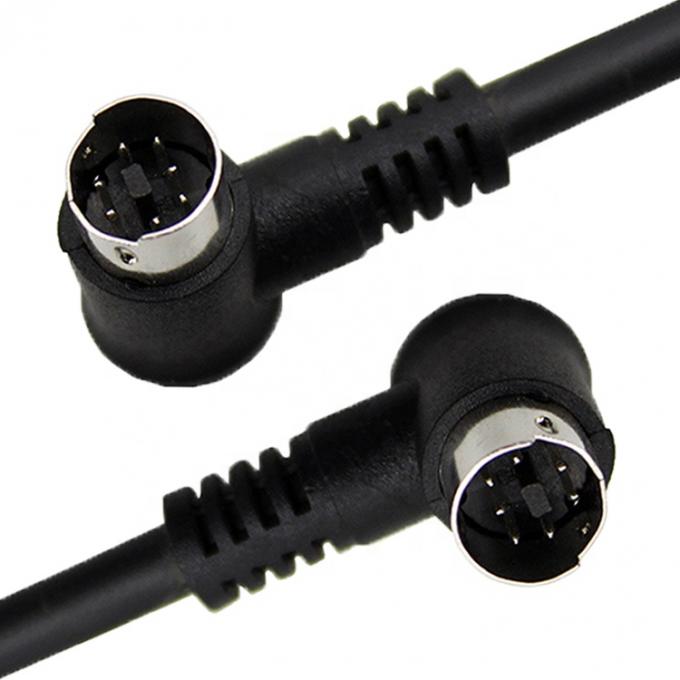 1M 2M 3M Shield 90 grados ángulo recto S Video de hombre a hombre 7 pines Mini Din cable de extensión 3