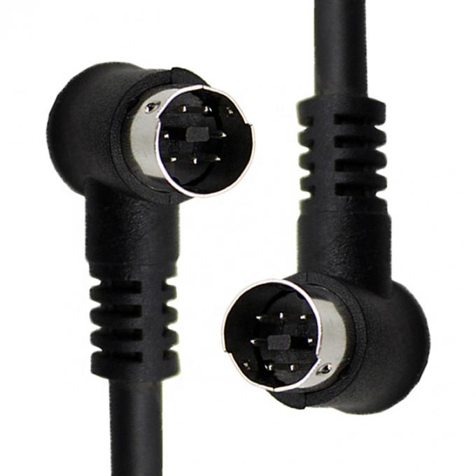 1M 2M 3M Shield 90 grados ángulo recto S Video de hombre a hombre 7 pines Mini Din cable de extensión 4