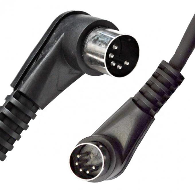 CULTURA de fábrica escudo ángulo derecho macho a macho 5 pin Din conector Midi cable 0