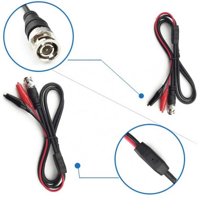 BNC para doble clip de cocodrilo de cañón prueba de plomo cable para osciloscopio CCTV Video de la cámara 2