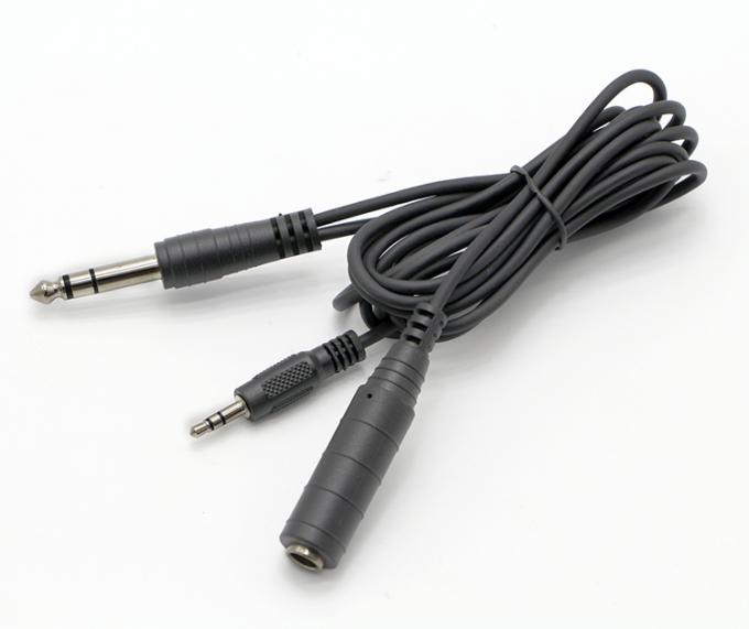 1M 2M 3M Y Splitter Hombre a Mujer 6.35mm 3.5mm TRS Micrófono Jack estéreo cable de audio 0