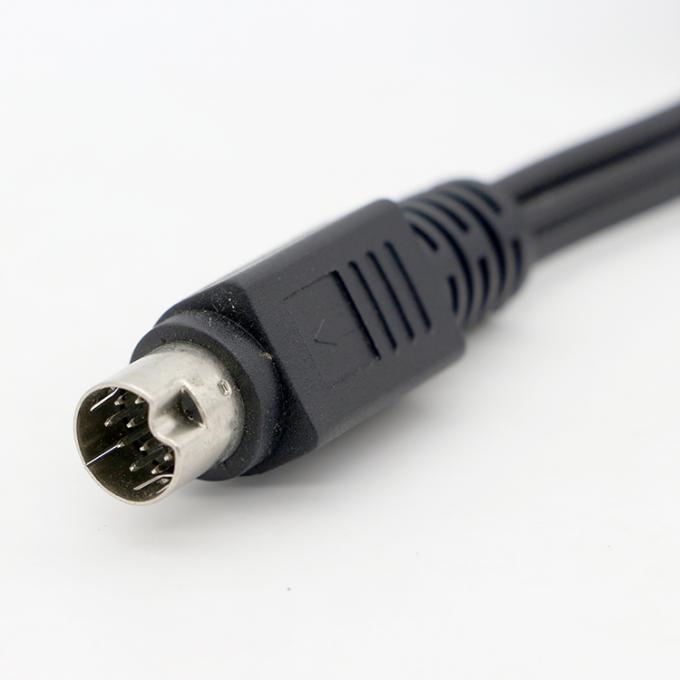 9 Pin Mini Din a 3 RCA S Video Cable de audio para pantallas de televisión Receptor de audio y video 1