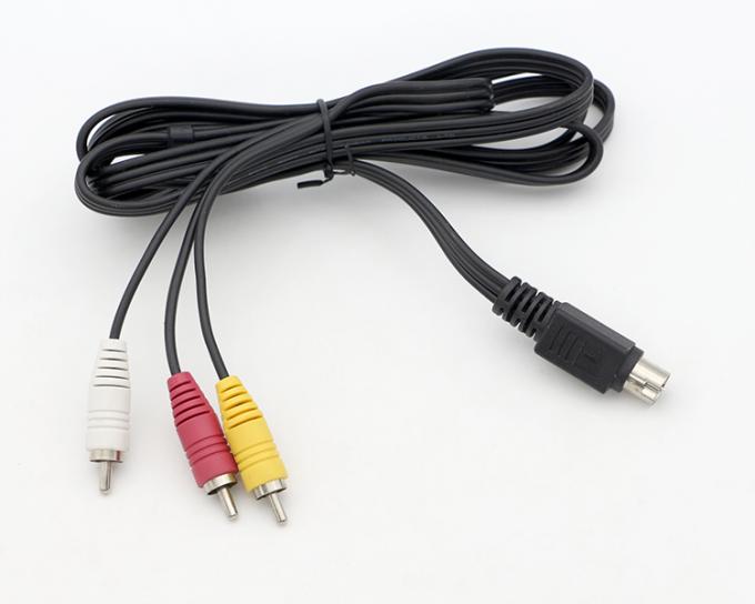 9 Pin Mini Din a 3 RCA S Video Cable de audio para pantallas de televisión Receptor de audio y video 0