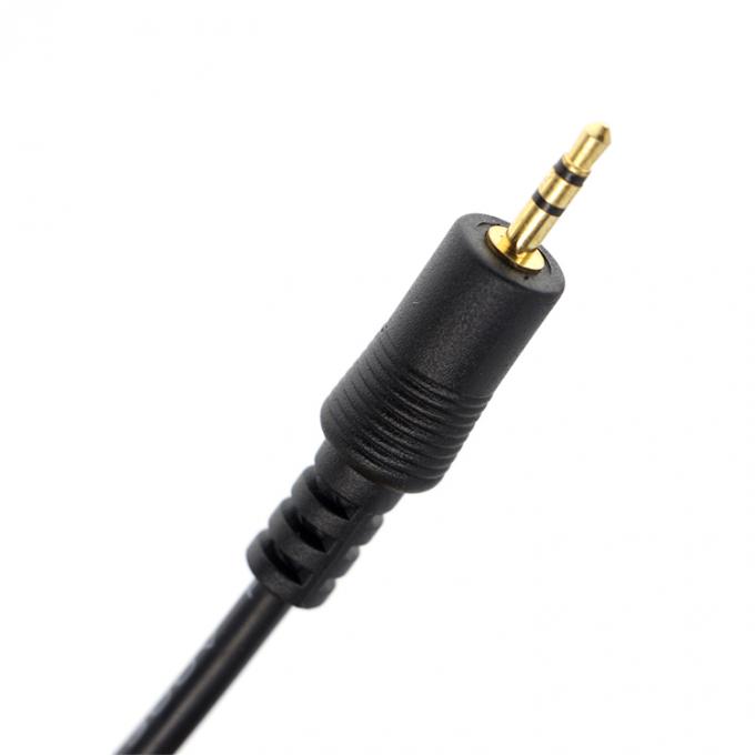 Cable de conexión de audio con tres polos y ángulo derecho de 2.5 mm TRS a 3.5 mm Mono TRRS Aux 2