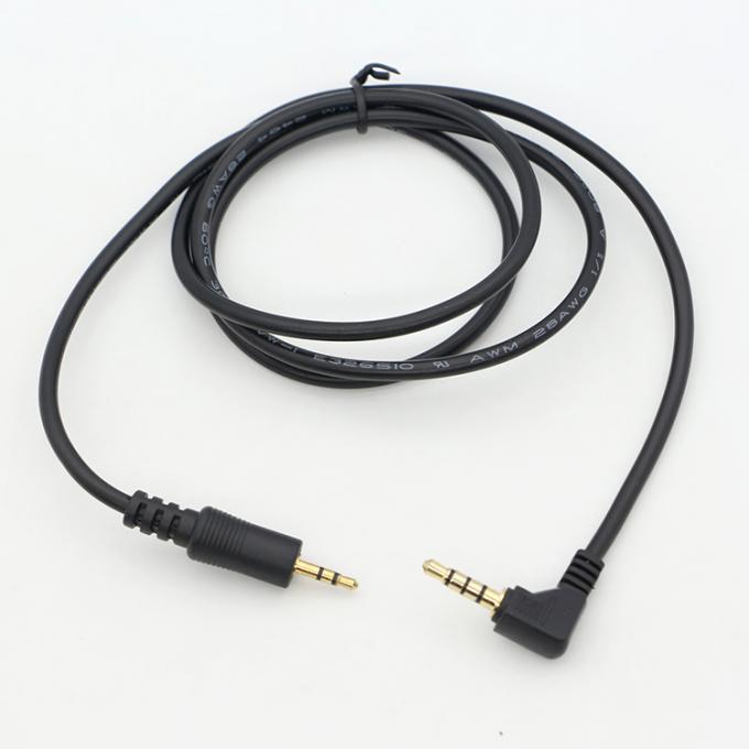 Cable de conexión de audio con tres polos y ángulo derecho de 2.5 mm TRS a 3.5 mm Mono TRRS Aux 3