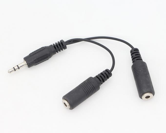 CUSTOM 3.5mm Jack 1 hombre a 2 mujeres Y Splitter auricular Jack Mic PC Audio TRS Splitter Cable 0