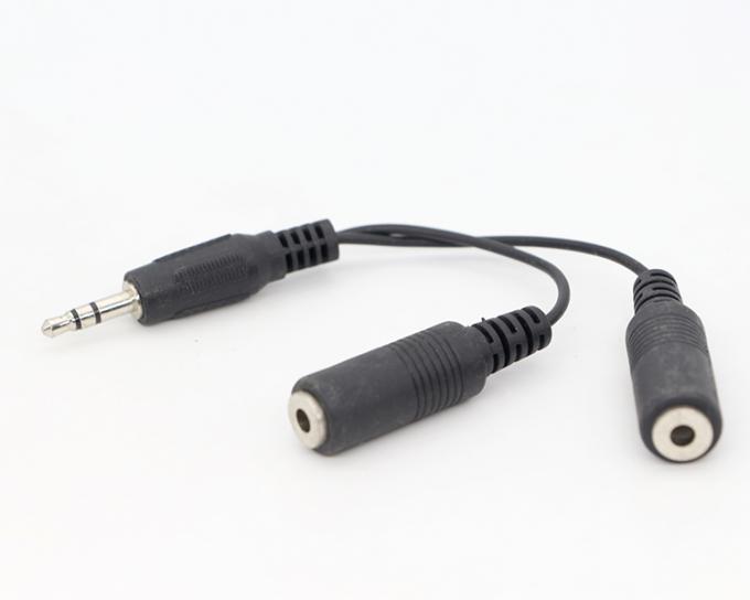 CUSTOM 3.5mm Jack 1 hombre a 2 mujeres Y Splitter auricular Jack Mic PC Audio TRS Splitter Cable 5