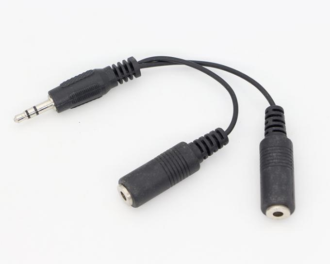 CUSTOM 3.5mm Jack 1 hombre a 2 mujeres Y Splitter auricular Jack Mic PC Audio TRS Splitter Cable 4
