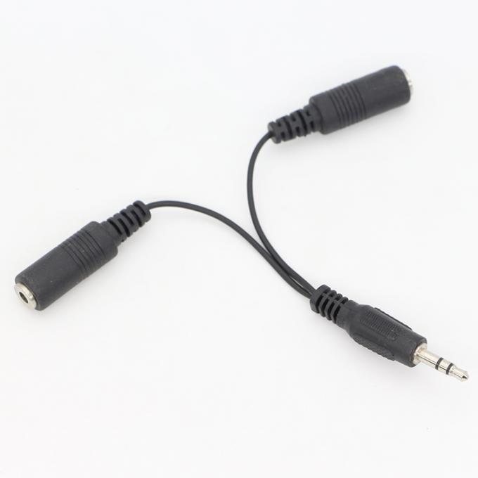 CUSTOM 3.5mm Jack 1 hombre a 2 mujeres Y Splitter auricular Jack Mic PC Audio TRS Splitter Cable 6