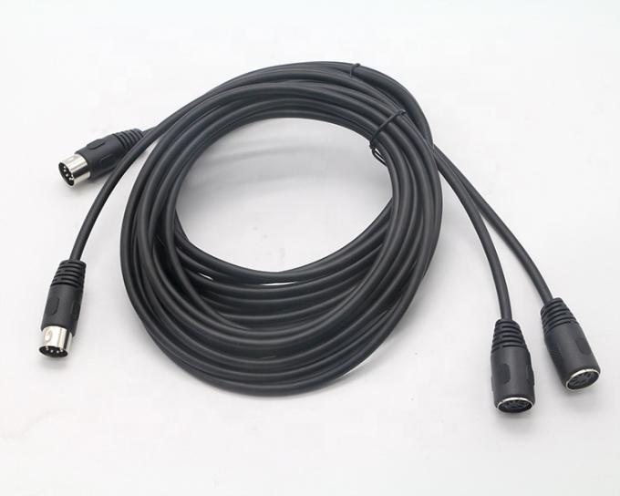 Sistema de audio estéreo Midi personalizado de señal masculina a femenina 7 pin Din Control de cable de extensión para el guardabarros 5