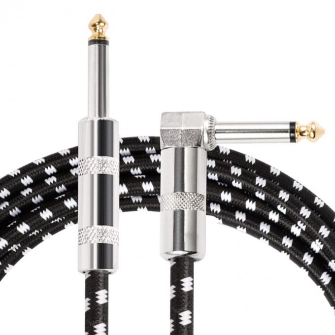 OEM 1M 1/4 Inch 6.35mm TS Accesorios de instrumentos con ángulo recto Amplificador de bajo Pedal Guitarra Jack Patch Cable 1