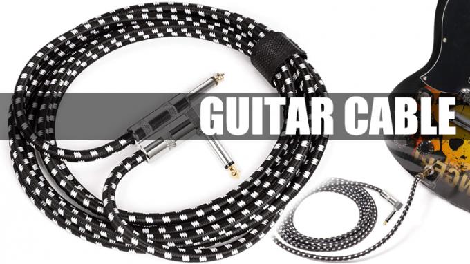 OEM 1M 1/4 Inch 6.35mm TS Accesorios de instrumentos con ángulo recto Amplificador de bajo Pedal Guitarra Jack Patch Cable 2