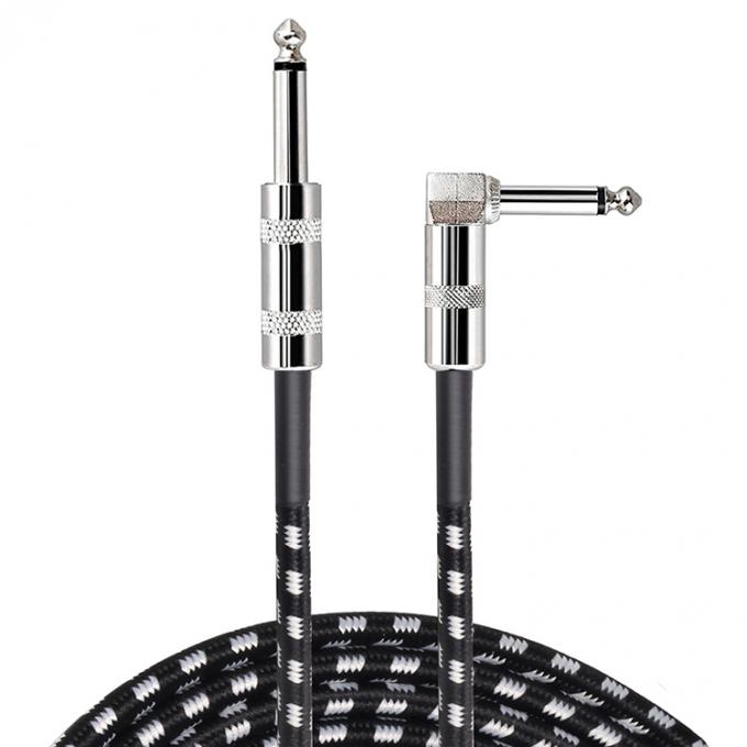 OEM 1M 1/4 Inch 6.35mm TS Accesorios de instrumentos con ángulo recto Amplificador de bajo Pedal Guitarra Jack Patch Cable 4