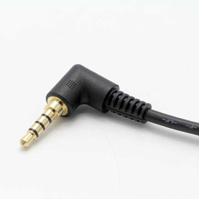 OEM 90 grados ángulo derecho 3,5 mm TRRS Jack macho a 3,5 mm TRRS Jack macho cable de audio 4