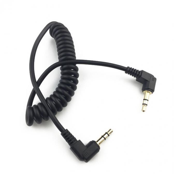 90 grados de hombre a hombre 3.5mm Jack auriculares enrollados con cable de extensión de audio 1