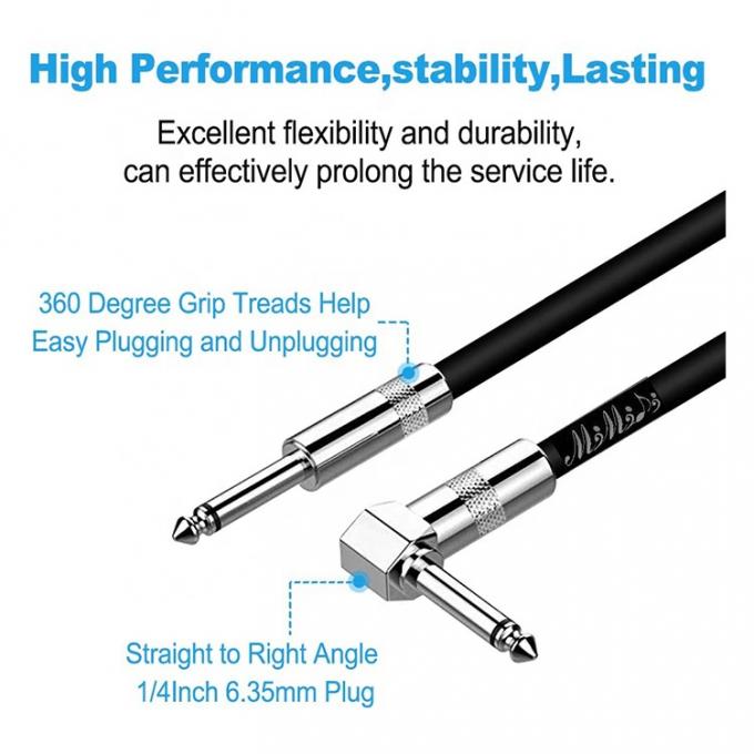 Cable de guitarra eléctrica de 3M 10FT 1/4 pulgadas TS Jack Instrumento musical 3