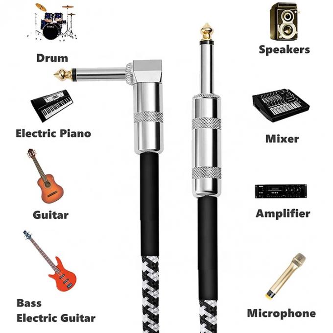 Cable de guitarra eléctrica de 3M 10FT 1/4 pulgadas TS Jack Instrumento musical 0