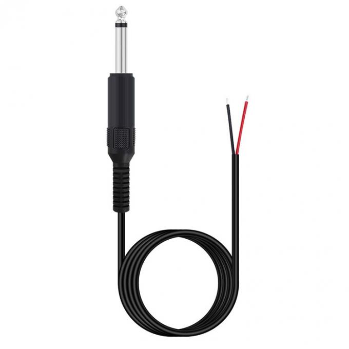 6.35mm 1/4 pulgadas TS 2 Ploes Jack Mono macho de audio enchufe a alambre desnudo cable de extremo abierto para el micrófono 0