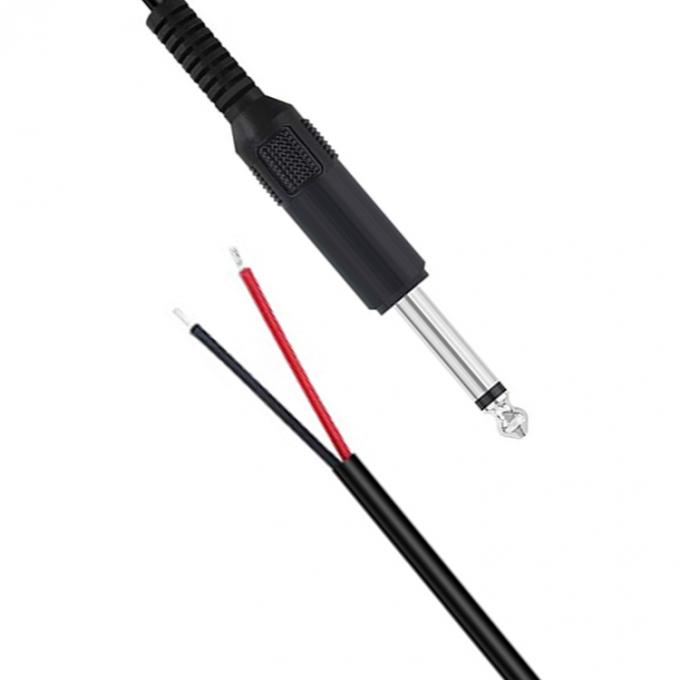6.35mm 1/4 pulgadas TS 2 Ploes Jack Mono macho de audio enchufe a alambre desnudo cable de extremo abierto para el micrófono 1