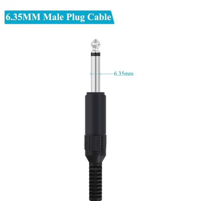 6.35mm 1/4 pulgadas TS 2 Ploes Jack Mono macho de audio enchufe a alambre desnudo cable de extremo abierto para el micrófono 3