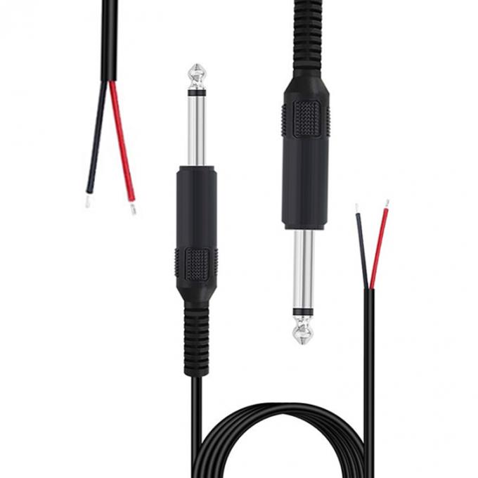 6.35mm 1/4 pulgadas TS 2 Ploes Jack Mono macho de audio enchufe a alambre desnudo cable de extremo abierto para el micrófono 4
