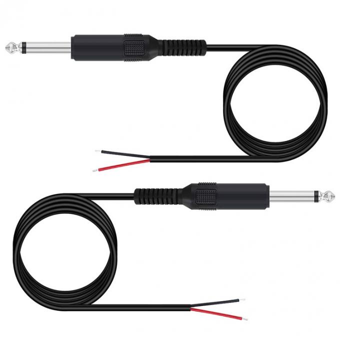 6.35mm 1/4 pulgadas TS 2 Ploes Jack Mono macho de audio enchufe a alambre desnudo cable de extremo abierto para el micrófono 5