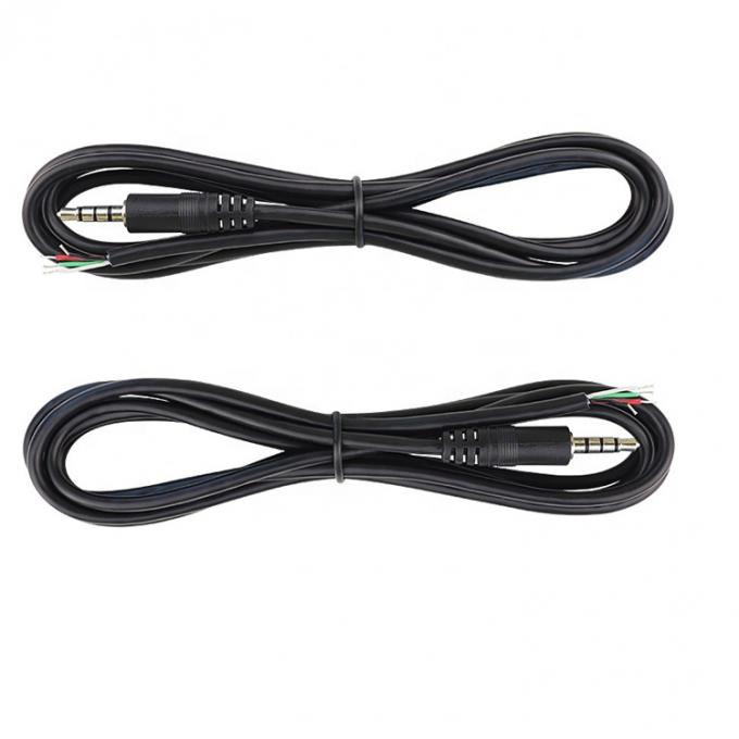Custom 4 Poles TRRS 3.5mm Jack de audio estéreo a cola de cerdo despojado Cables de extremo de cable de alambre desnudo 4