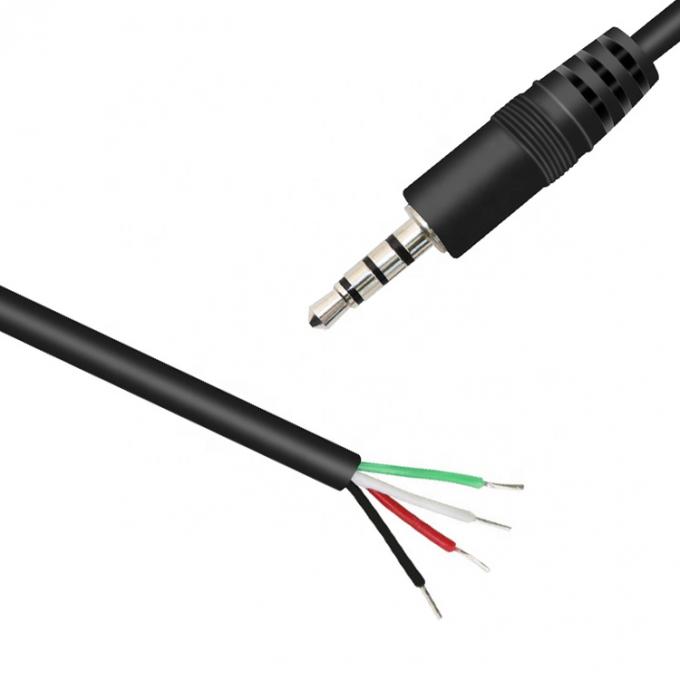 Custom 4 Poles TRRS 3.5mm Jack de audio estéreo a cola de cerdo despojado Cables de extremo de cable de alambre desnudo 3