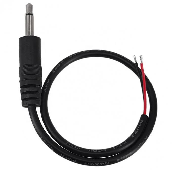 3.5mm 2 polos TS Audio Mono Jack macho conexión a cables desnudos cable de extremo abierto 0