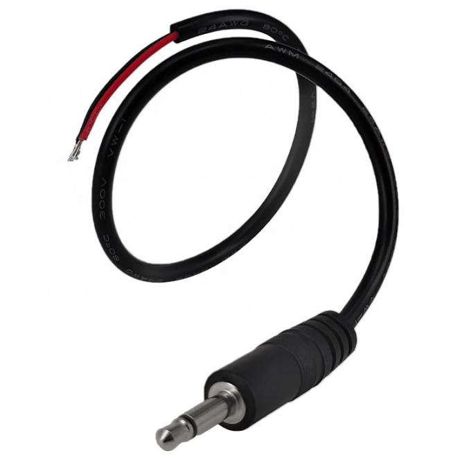 3.5mm 2 polos TS Audio Mono Jack macho conexión a cables desnudos cable de extremo abierto 1